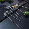 Stainless Steel Fruit Sticks Cocktail Pick  for Party Wedding Bar KTV