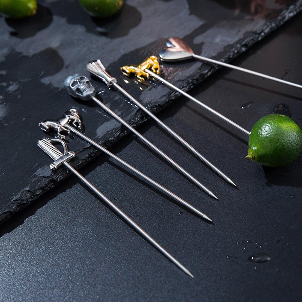 Stainless Steel Fruit Sticks Cocktail Pick  for Party Wedding Bar KTV
