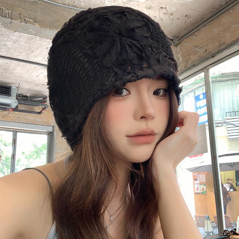 

Модная шапка-цветок для девочки, весенне-летняя шапка-бини, вязаная крючком шапка-пуловер, шапка-бини, дышащая ажурная шапка-тюрбан