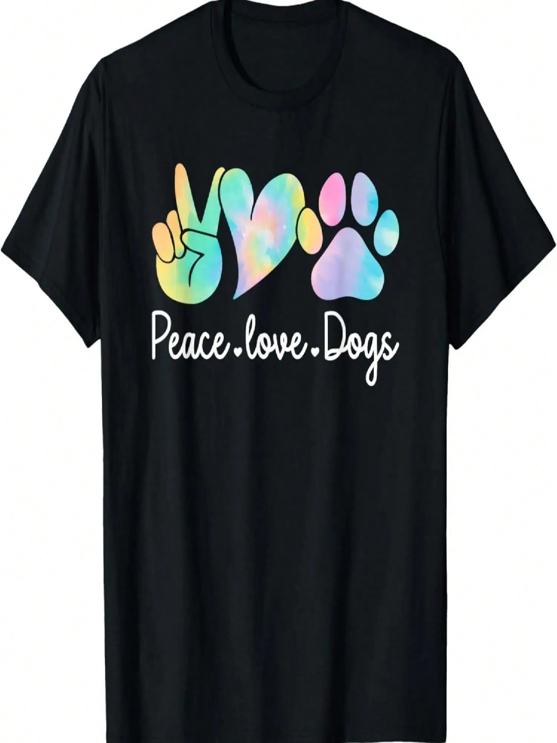 Peace Love Dogs Tie Dye Dog Lover Rescue Puppy T-Shirt S разноцветный