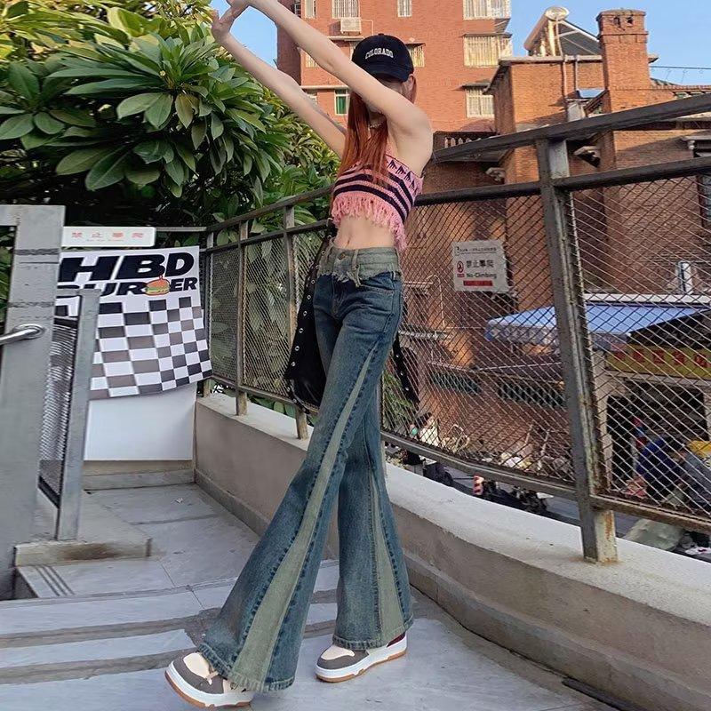 Plus Size Vintage Micro-large Jeans Women's Summer High-waisted Thin Flare Pants