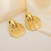 Vintage Gold Color Irregular Geometric Earrings For Women Stainless Steel Ginkgo Leaf Love Heart Shaped Earring Party Jewelry