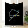 Nürburgring Streckenumriss Design Gemustert Flanelldecke perfekt für Schlafzimmer Wohnzimmer, Sofa oder ein kleines Nickerchen