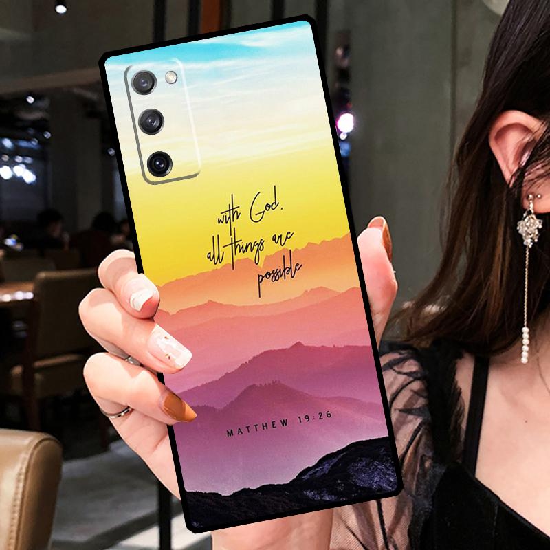Bible Verse Faith Jesus Cross Case For Samsung Galaxy S20 FE S9 S10 Plus Note 10 Note 20 S21 S22 Ultra Phone Back Cover