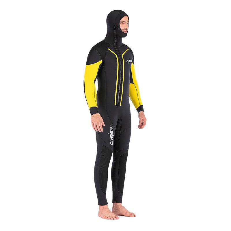 Substar Unisex 7mm Hooded Fleece-Lined Wetsuit for Cold Water Surfing and Diving