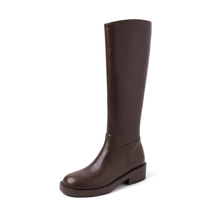 Personalized British Style Boots Women's Thin Knight Boots Round Head Thick Heel Versatile High Boots Autumn and Winter Boots