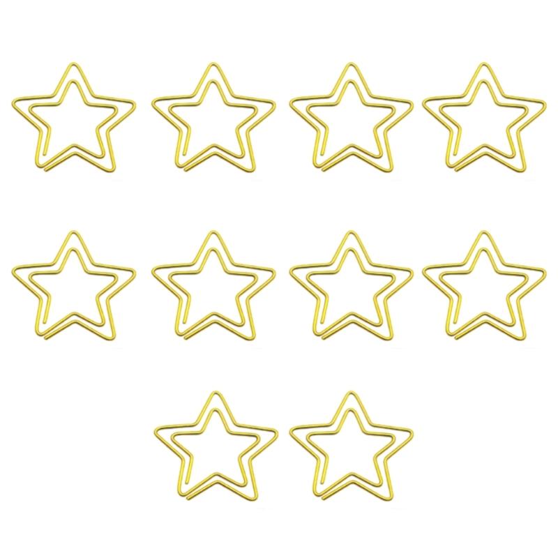 10 Pcs Star Shape Bookmarks Holder Paper Clip Bookmarks Holder Creative Paperclip Suitable for Office School and Home