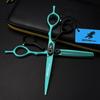 6.0-Inch Napson Black Green HB-02 Serrated Hairdressing Scissors