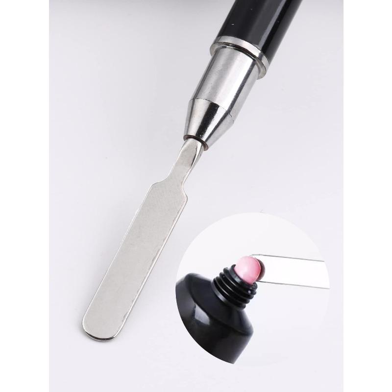 Double Head Nail Art Gel Brush Black Pen Picker 2 IN 1 Design UV Gel Brush Spatula Acrylic Nail Extension Gel Manicure Tools
