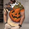 Men S Plus Size Round Neck Short Sleeve T Shirt Halloween Black Cat Ghost Pumpkin Printed Casual Tee