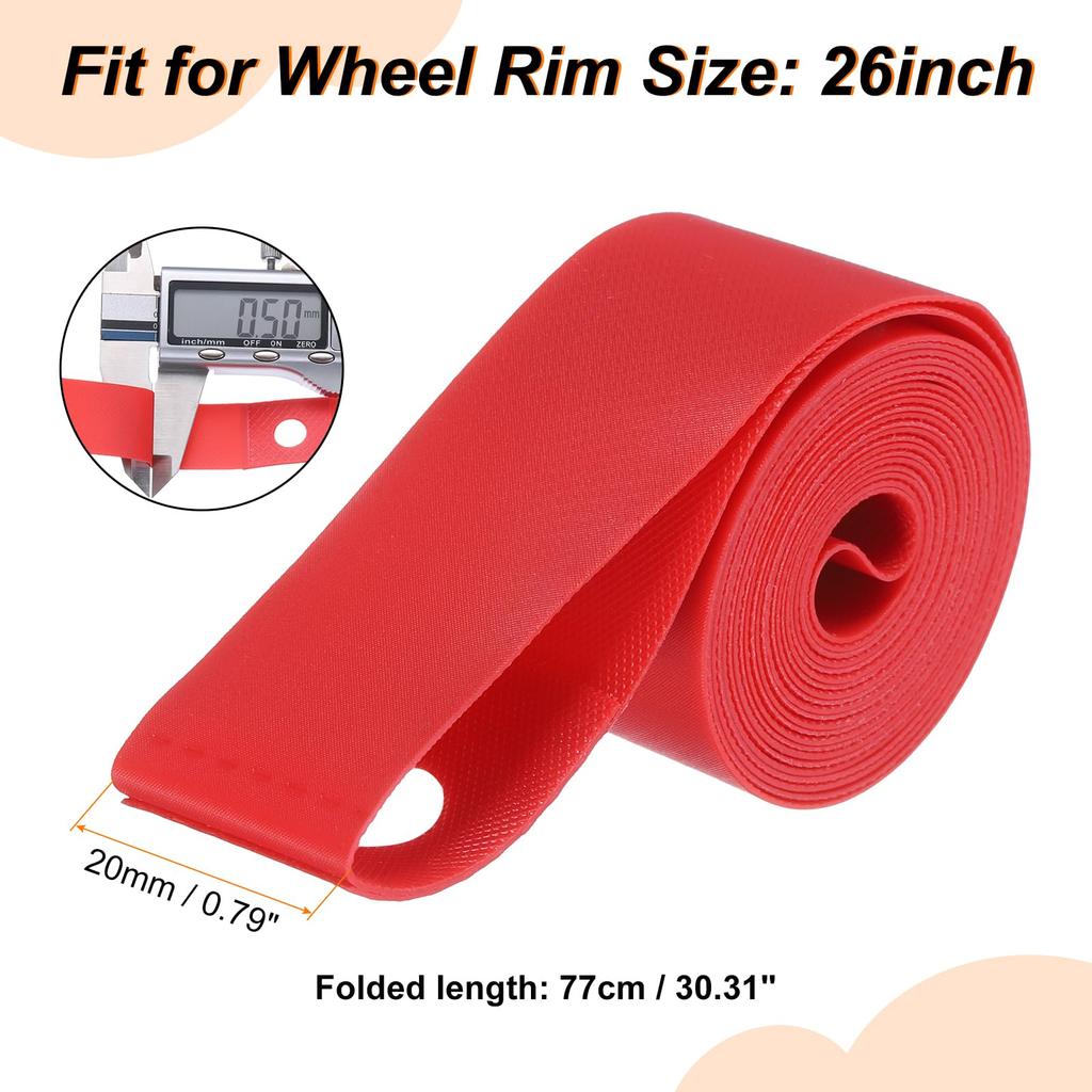 uxcell Bicycle Rim Strip 26" x 20mm PVC Bike Tire