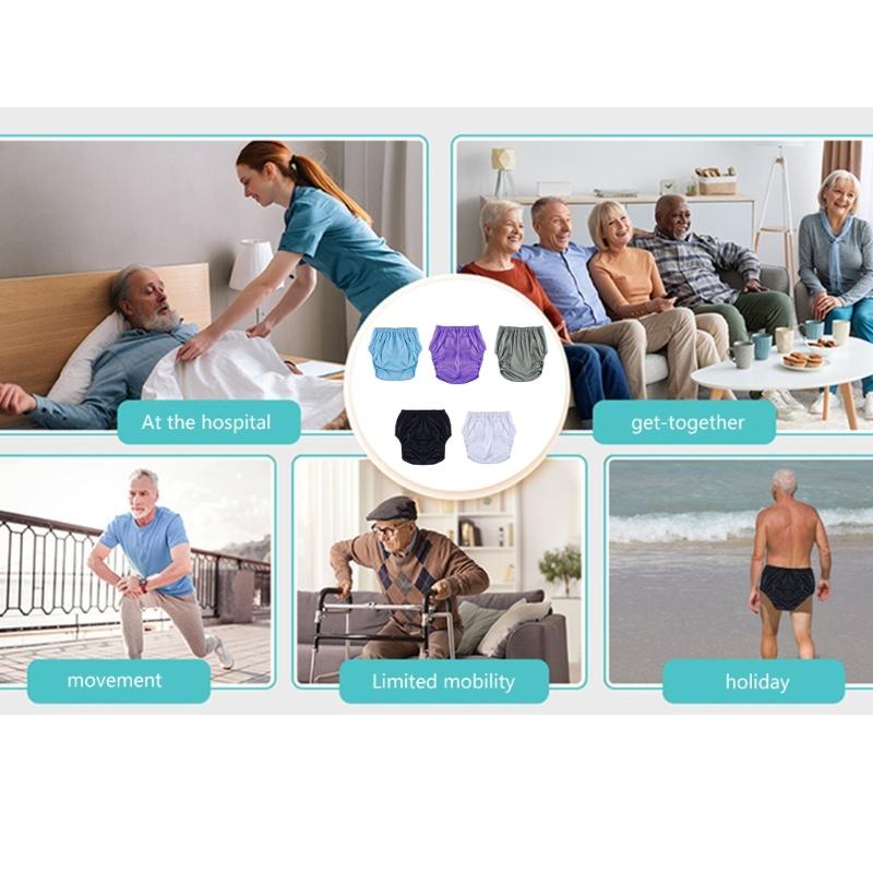 Water Resistant Adult Diaper Cover with Elastic Leg Openings Washable Incontinence Pants for Enhances Leak Protection