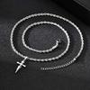 Cool Punk Sword Cross Pendant Necklace for Men Stainless Steel Twist Chain Necklace Fashion Casual Style Jewelry