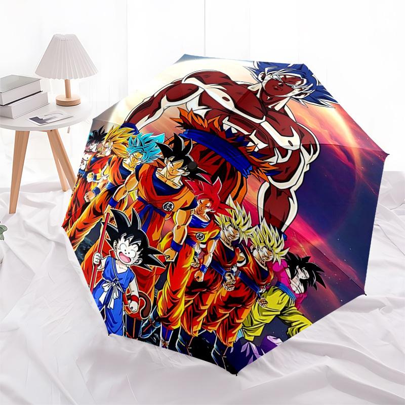 

1pc Dragon Ball Z Characters Auto Open Close Umbrella, Portable Tri-Fold Design with 8-Bone Iron Frame, Outdoor Umbrella, Ideal Gift for Fans, Travele