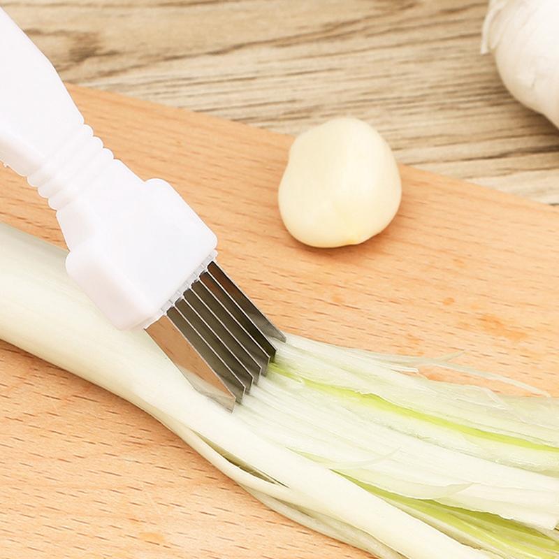 Stainless Steel Onion Slicer Cutter Scallion Cutter Knife Multifunctional Vegetable Fruit Chopper Shredder Kitchen Gadget