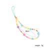 Creative handmade colored acrylic beaded mobile phone chain ins personalized soft pottery wrist anti-loss pendant pendant