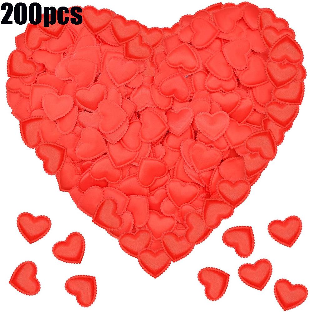 100/200Pcs Artificial Love Heart Petals Valentine's Day Wedding Party Confetti Petals Sponge Satin Fabric Table Bed Decorations
