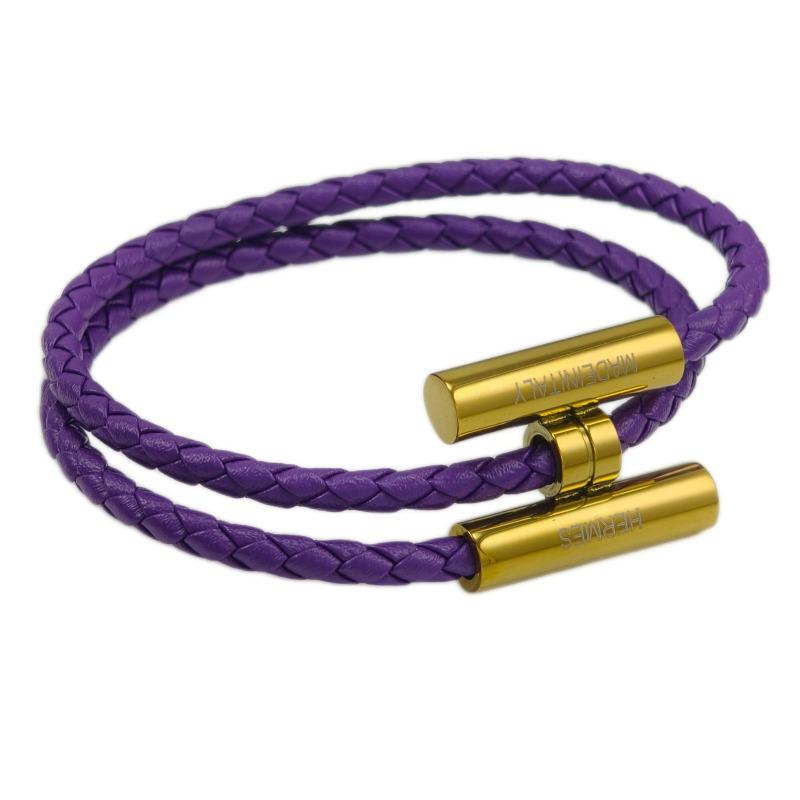 Stainless Steel Bracelet, Leather Woven Bracelet, Various Colors, Geometric Style, Light Luxury Style