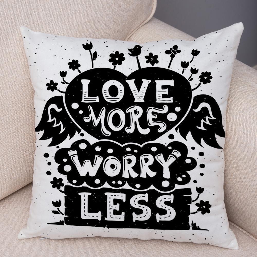 Motivational Quote Cushion Cover Inspirational Lettering Design Decorative Pillow Case Living Room Bedroom Sofa Home Decor