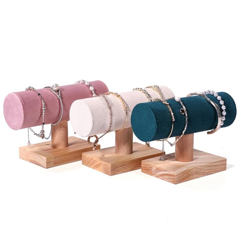 Wood Bracelet Display Stand Stylish Jewellery Holder Jewelry Storage Organizer for Wristchain Bangles Accessory Rack