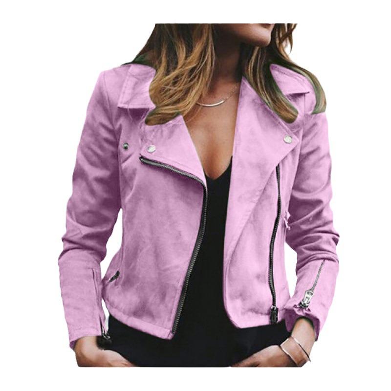 Women's Cross-Border Woolen Zipper Short Jacket with Diagonal Zipper