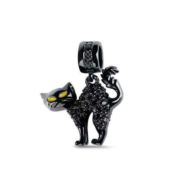 Black Cat Skull Shoe Bird Pendant 925 Silver Fit Original Fashion Charms Bracelet Diy Support Droshipping Wholesale Jewelry