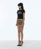 Gillaakaibeu Scratched Bold Logo Crop T-Shirts_Black