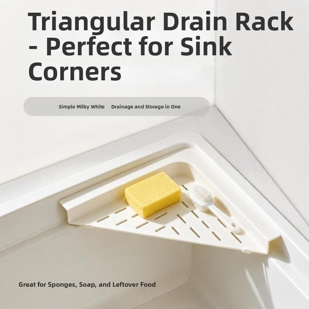 Waterproof Sponge Drying Rack Punch-free Sink Storage Holder Sink Corner Rack Bathroom