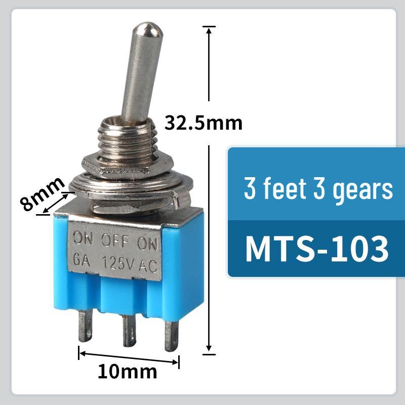 MTS-102/103 Rocker Switch: 3/6 Pins, 2/3 Positions, Single/Double Pole Toggle Switch