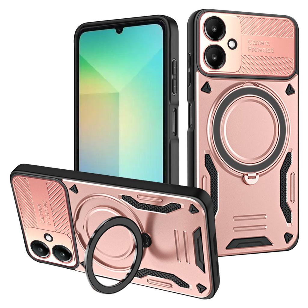 For Samsung Galaxy A07 4G Magnetic Case Shockproof TPU + PC Phone Back Cover with Kickstand