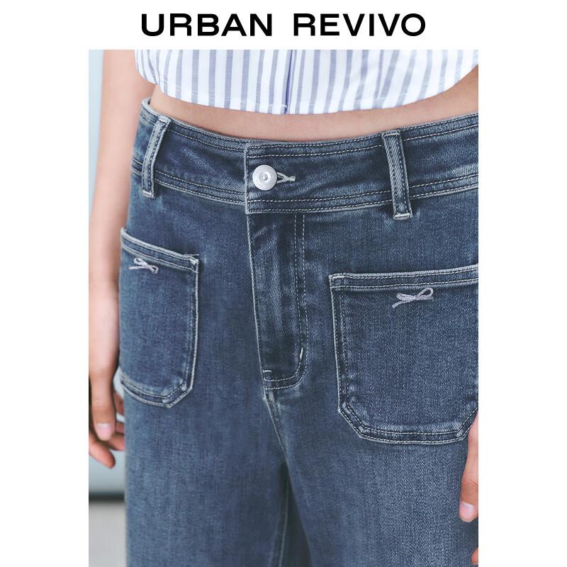 UR 2025 Spring Retro Bow-knot Denim Jeans
