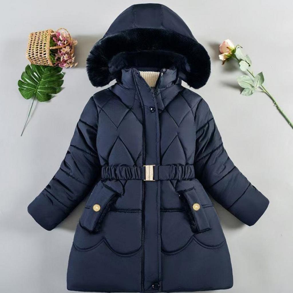 Kids' Fashion Fleece-Lined Thickened Hooded Oversized Sweatshirt Warm Casual Jacket For Fall/Winter