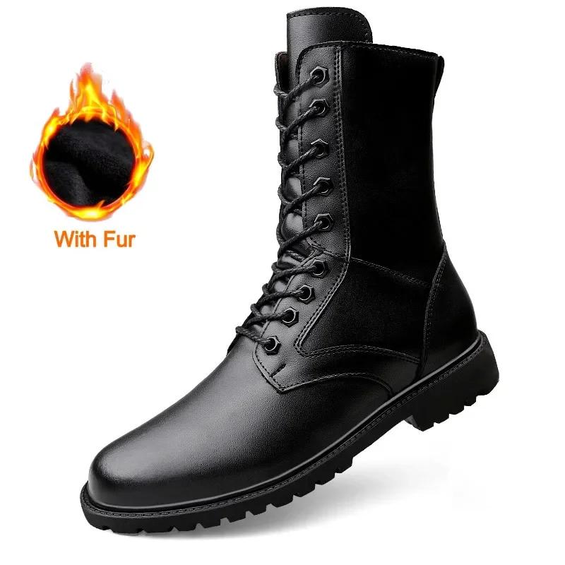 Genuine Leather Mens Boots Luxury Handmade Outdoor Ankle Boot for Men Brand Italian Work Boots Fashion Design Casual Dress Shoes