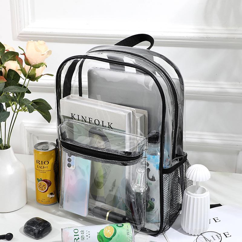 Waterproof Transparent PVC Large-Capacity Student School Backpack