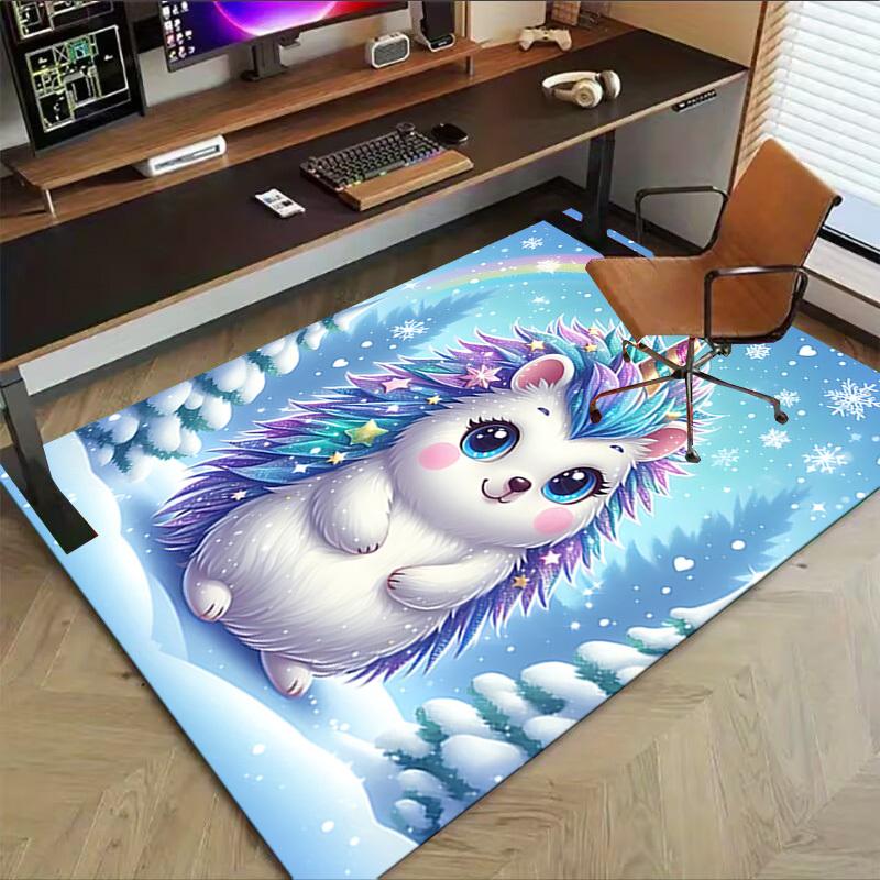 1PC Unicorn Hedgehog Extra Large Non Slip Floor Carpet, Office, Family, Bedroom, Studio Large Area Rug Indoor Rugs