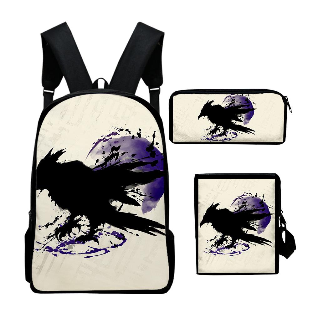 Classic Popular Wild Hearts Game 3D Print 3pcs/Set pupil School Bags Laptop Daypack Backpack Inclined shoulder bag Pencil Case