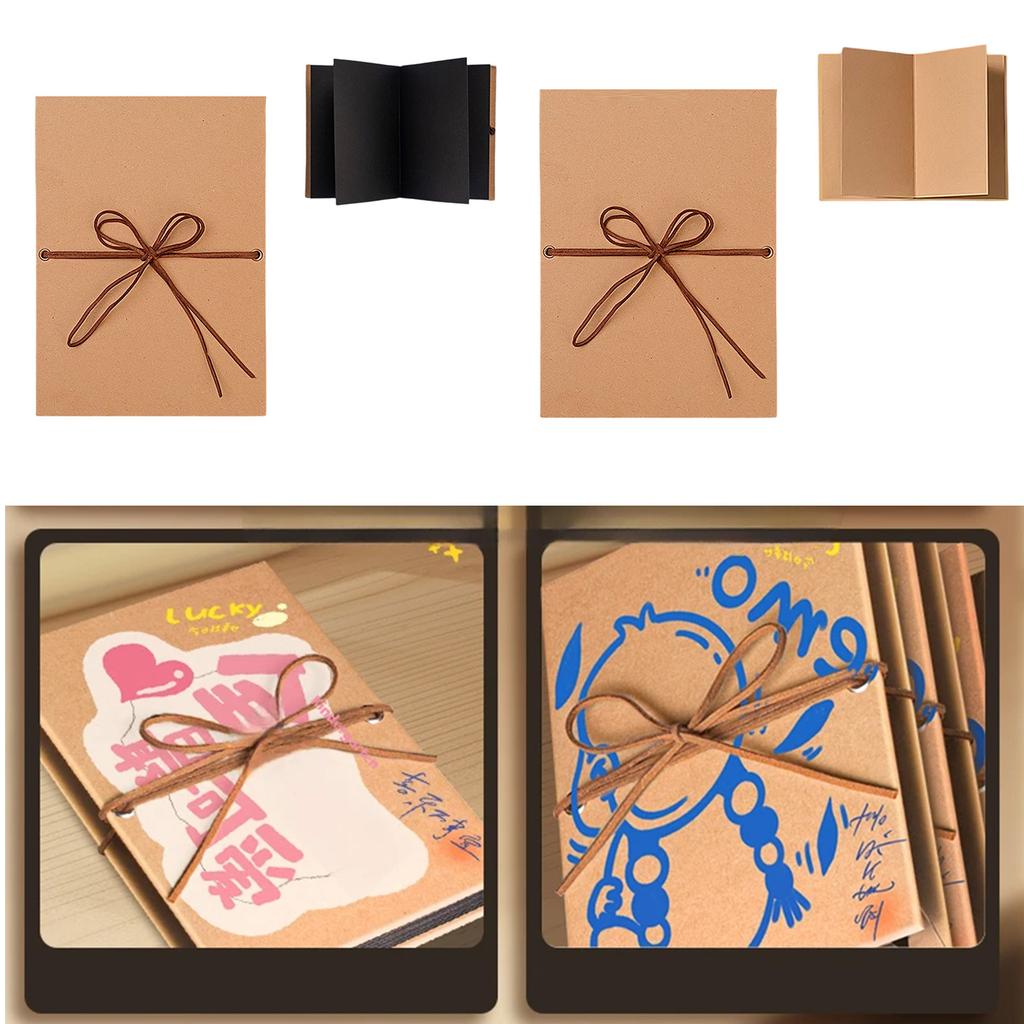 Personalisierbares Reise-Scrapbook Gästebuch Dicke Papierseite Kleines Fotoalbum Dehnbares Faltbares Hardcover Erinnerungsbuch