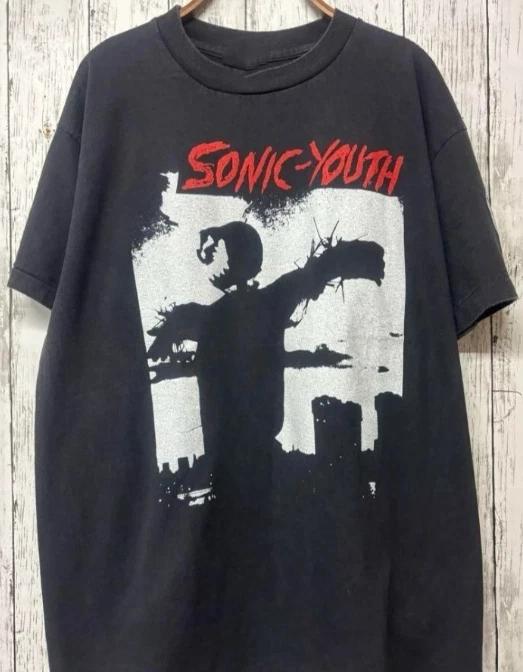 

2026 Summer Womens Sonic Youth Band TShirt Cotton and Breathable Short Sleeve Streetwear Oversized Loose Casual S