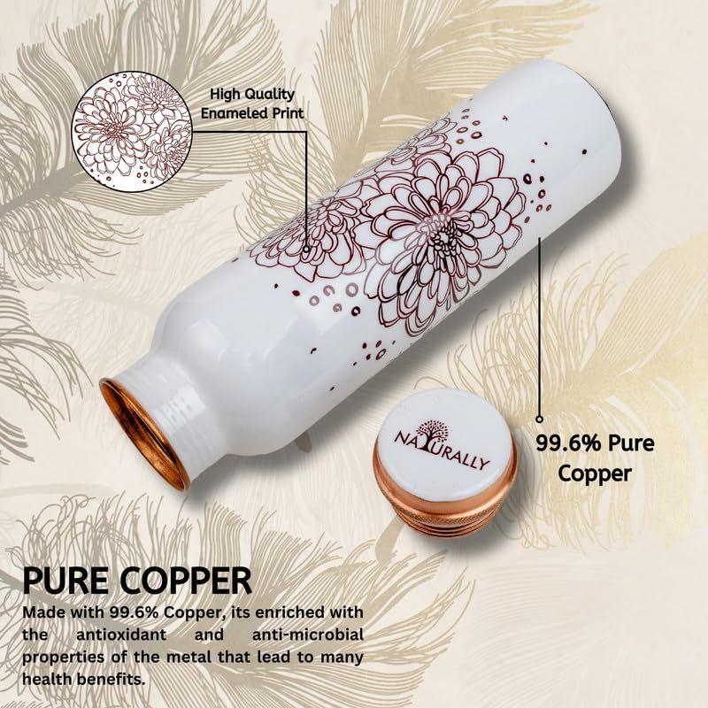 1 Liter Fassungsvermögen, Rost- und Auslaufsicher für Büro/Yoga/Zuhause/Fitnessstudio/Trekking/Reisen, BPA-frei, Mit antimikrobiellen Eigenschaften (Blume Braun)