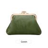 Cute Clip Lock Women's Coin Purse Retro Solid Color Bifold Kiss Lock Small Wallet Simple PU Leather Lipstick Portable Pocket Bag