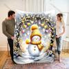 Christmas Themed Snowman Lanterns Print Blanket Warm Soft Fluffy Kids and Adults Sofa Bed Throw Blanket for Home Camping