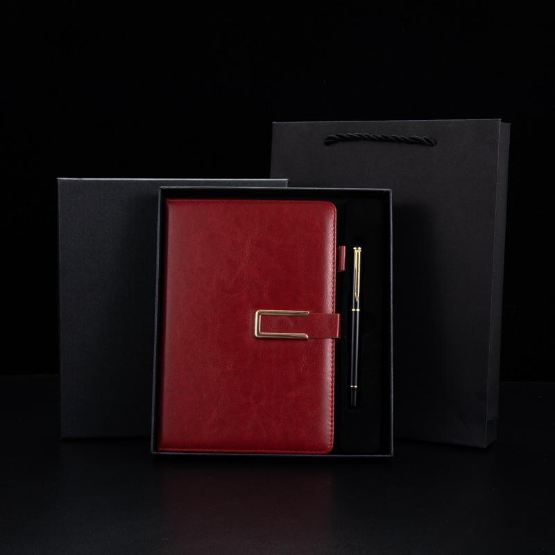 Business Souvenir Notebook Set Notebook A5 Buckle Notebook Leather Work Notebook