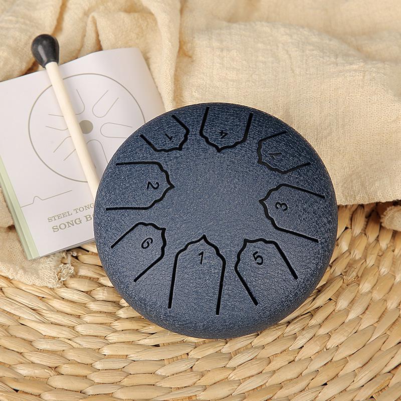 4-inch Mini Ethereal Steel Tongue Drum - 8-tone, Worry-Relief Percussion Instrument for Kids, Portable and Empty Drum Design