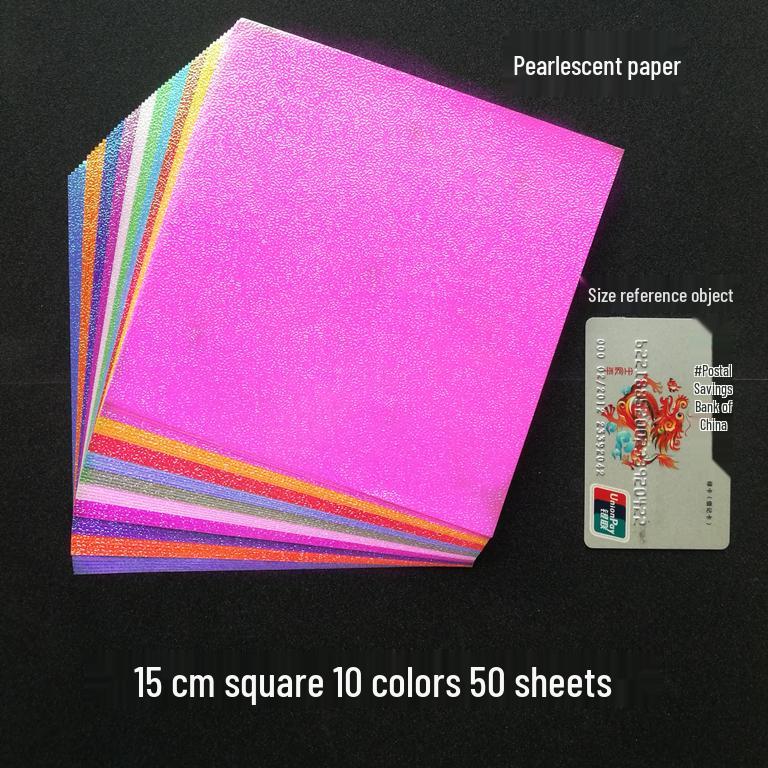 Pearlescent Laser Origami Paper - Shimmering Colors for Children's Crafts and Thousand Paper Cranes