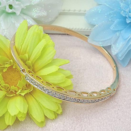 Celebrity Gold Combination Bangle Bracelet 9422 [Gift Wrapped]