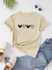 Print Fashion Summer Short Sleeve Casual T-Shirt Spring/Summer New Women's Round Neck Four-Heart Harajuku Streetwear Tops Tees