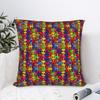 Vibrant Neon Dense Autism Puzzle Pillow Cover Comfy Cushion Cover Fashion Pillow Case For Sofa Car Home Decor