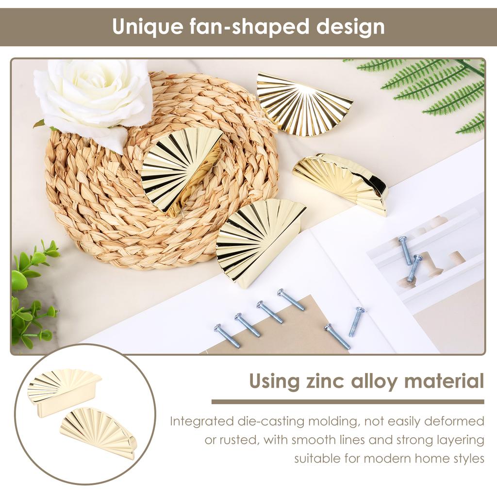 4Pcs Drawer Knob Set Zinc Alloy Cabinet Handles Semi Circular Pulls Modern Decorative Handles for Cabinet Wardrobe Hardware