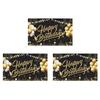 3X Birthday Backdrop Banner Black Gold Backdrop Sign Happy Birthday Party Decoration Set For Girls Men Women Celebration-B61B
