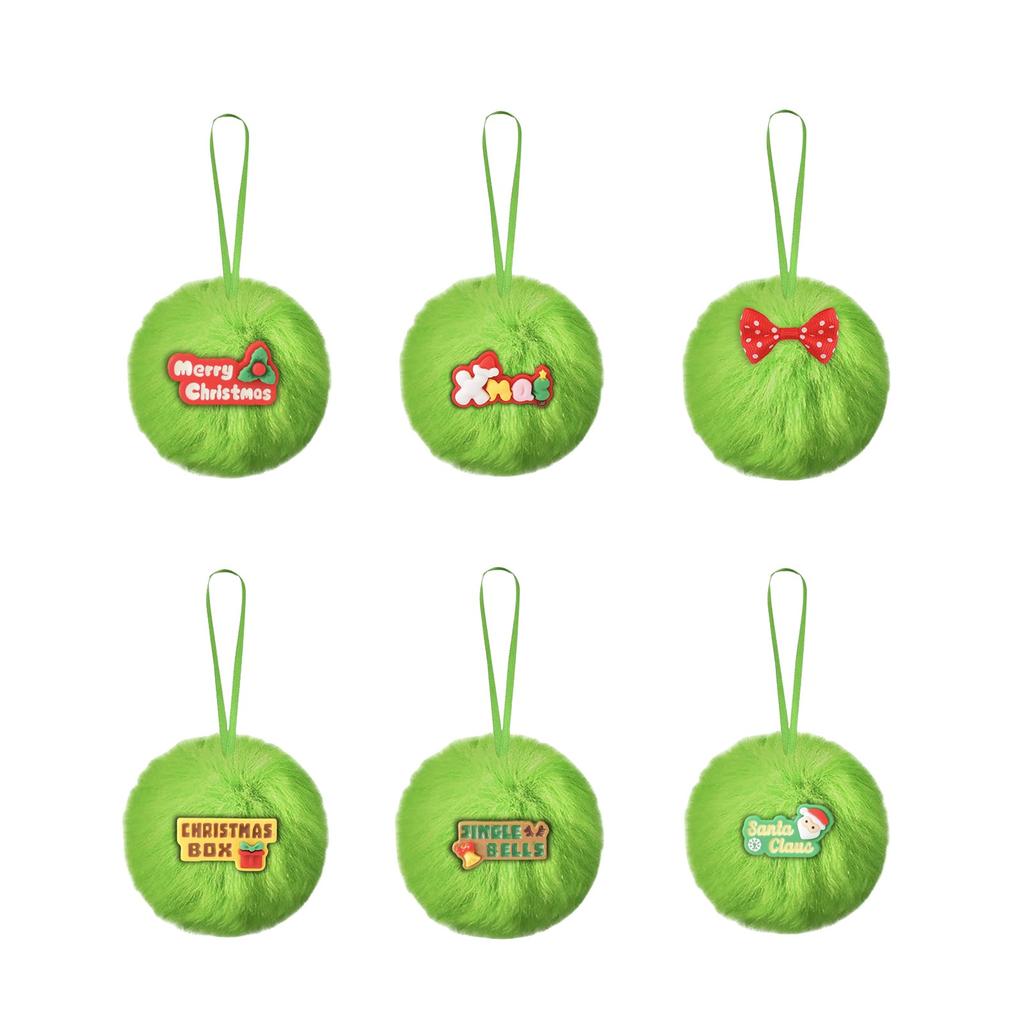 Christmas Rolling Ball Pendant: Fluorescent Green Faux Balls